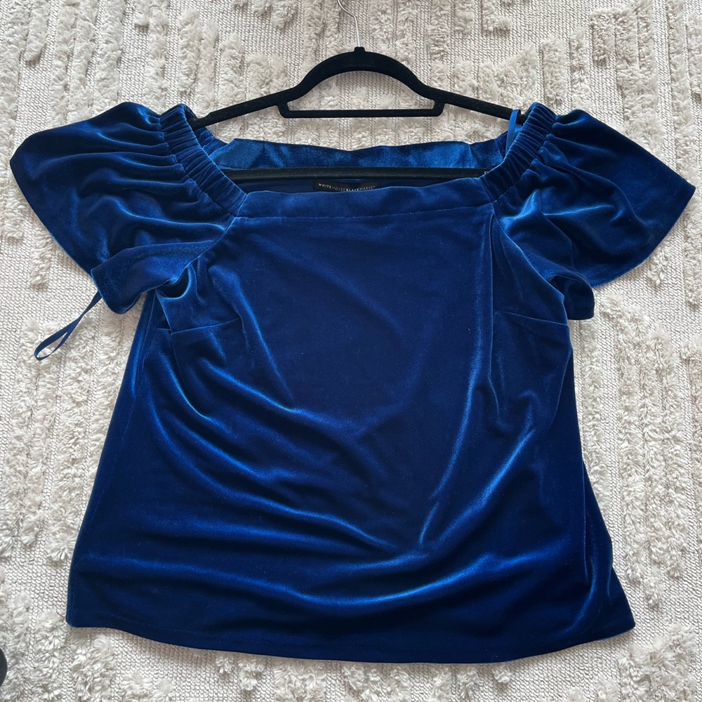WHBM BLUE VELVET SHIRT